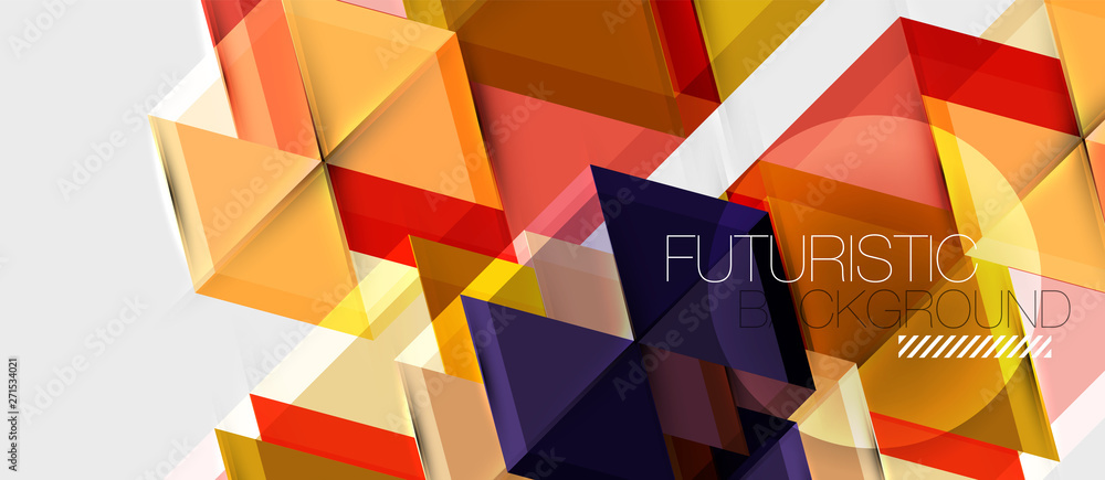 Geometric triangle and hexagon abstract background, vector illustration