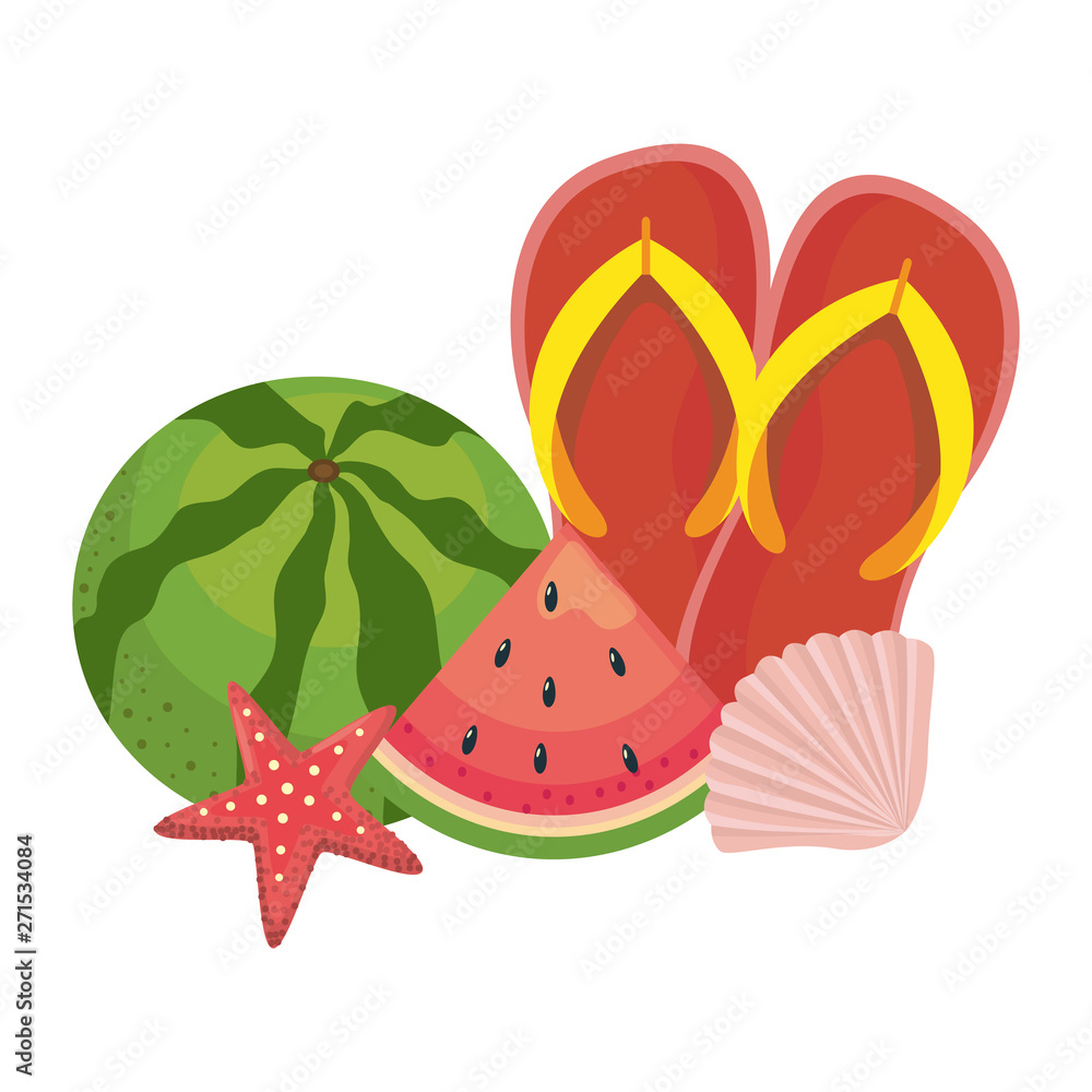 Summer and vacation icon set design Summer and vacation icon set design