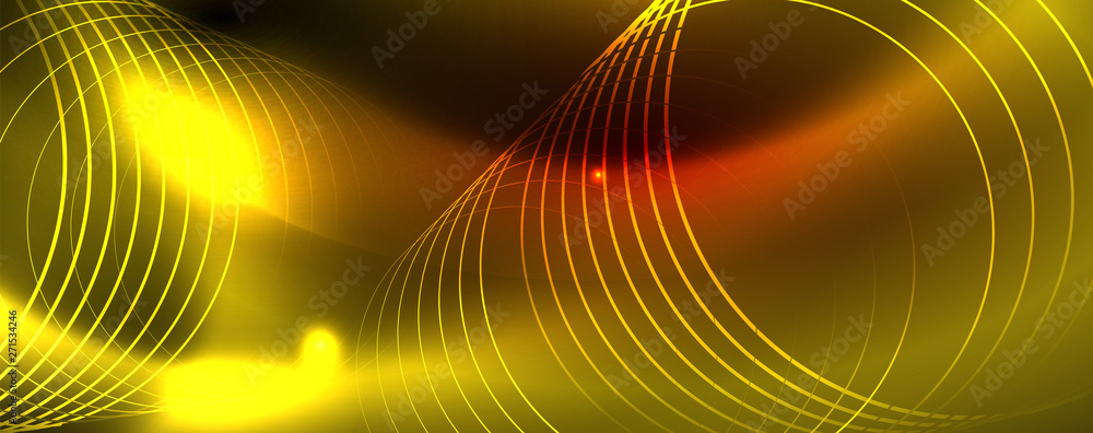 Neon glowing techno lines, hi-tech futuristic abstract background template, vector Neon glowing techno lines, hi-tech futuristic abstract background template, vector
