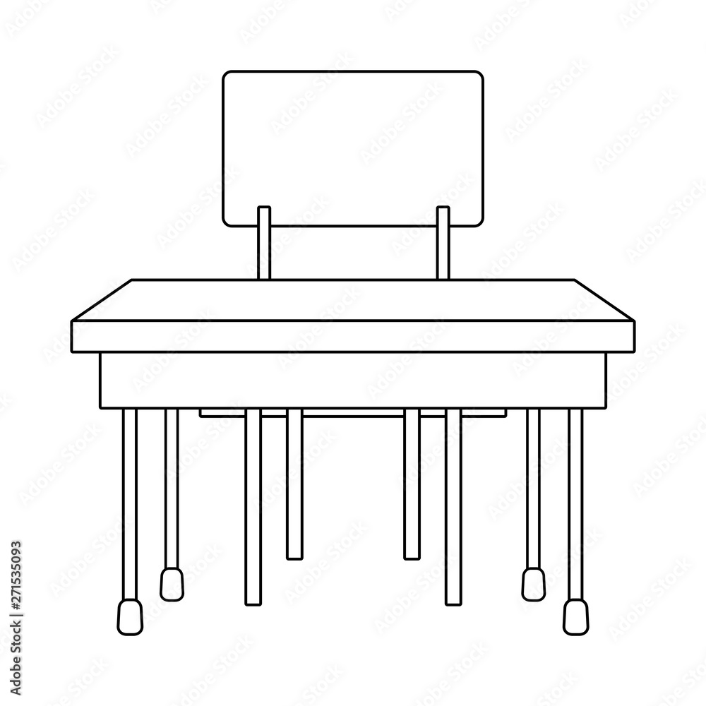 school desk icon cartoon isolated black and white school desk icon cartoon isolated black and white
