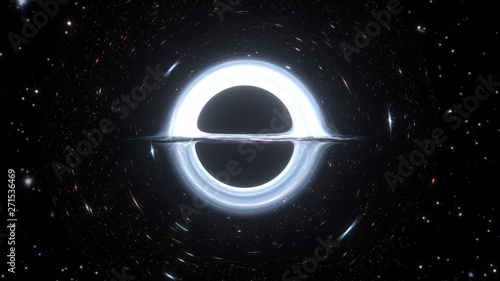 Fényképezés Black hole space galaxy graphics 3d illustration render