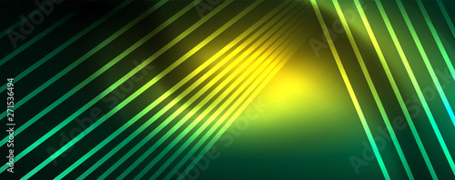 Vector neon light lines concept, abstract background