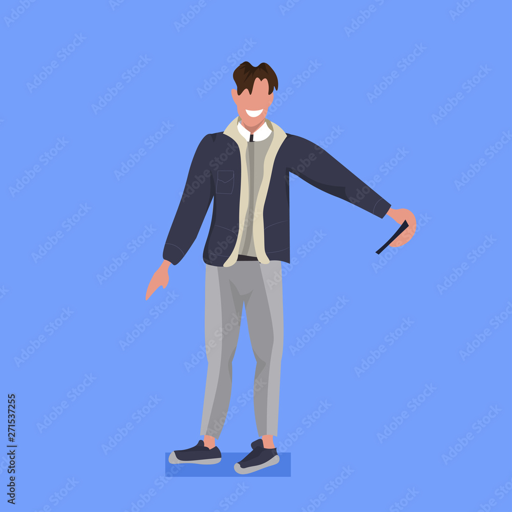 man taking selfie photo on smartphone camera casual male cartoon character posing blue background flat full length vector illustration man taking selfie photo on smartphone camera casual male cartoon character posing blue background flat full length vector illustration