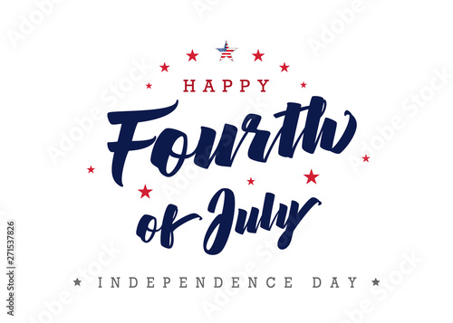 Fourth of July, United state independence day greeting. July 4th typographic design for greeting cards, banners or print posters. Vector background