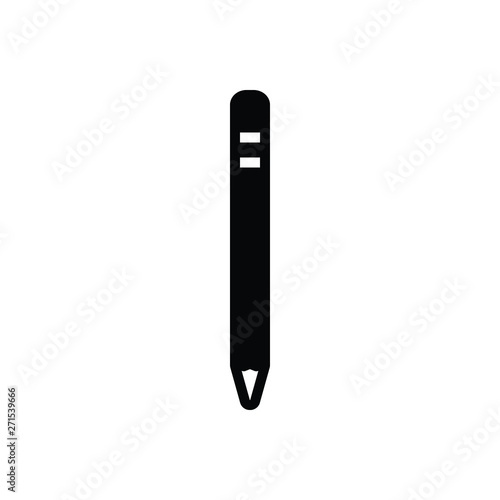 Black solid icon for pencil pen