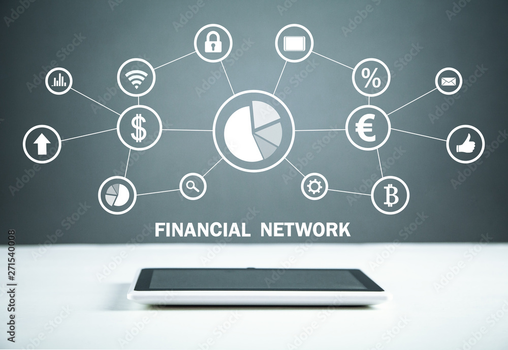 Financial network. Business, Internet, Technology Financial network. Business, Internet, Technology