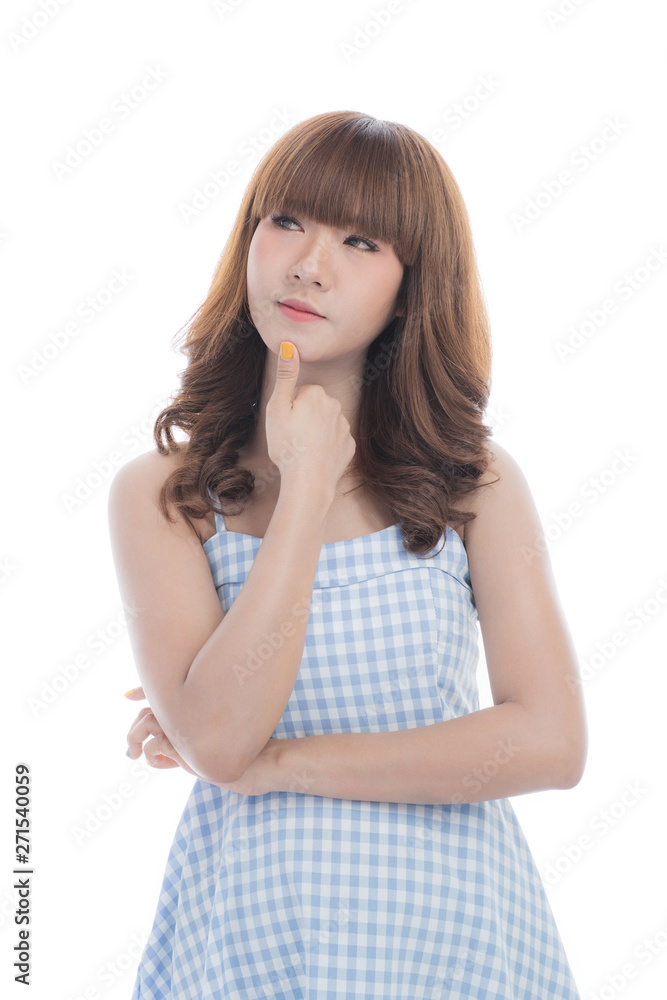 Young lady in blue dress Young lady in blue dress