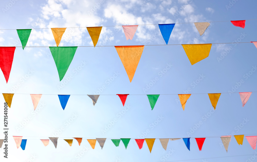 Fototapeta premium Triangle flag, String Garland Decoration