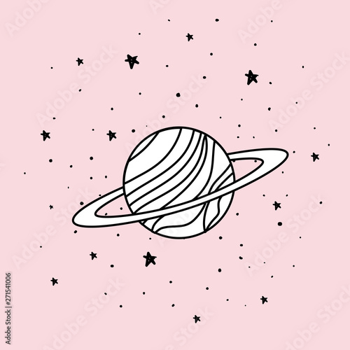 Space planet and stars design vector illustration
