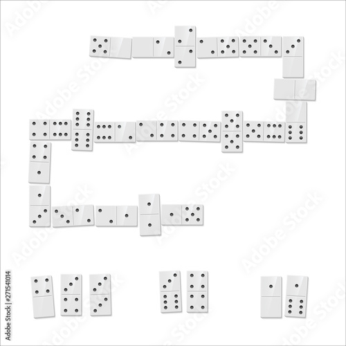 Domino game match realistic illustration