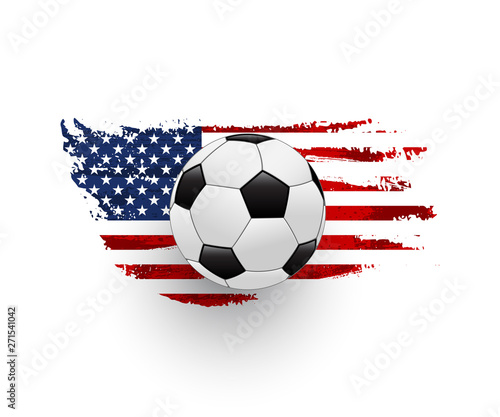 American soccer realistic vector illustration