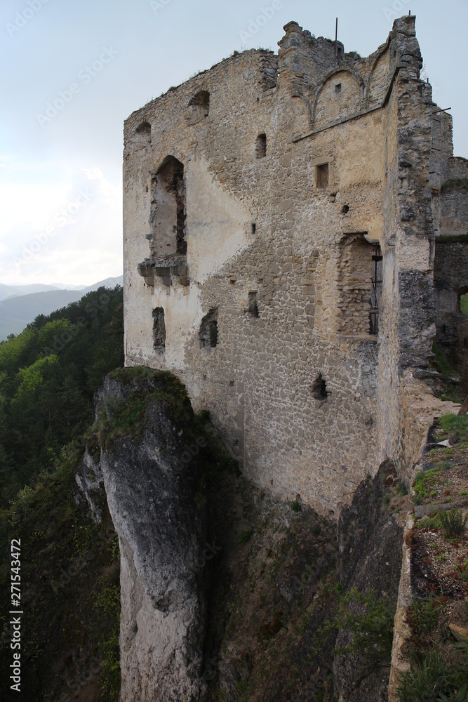 Walls of  Lietava castle, Žilina district, Slovakia