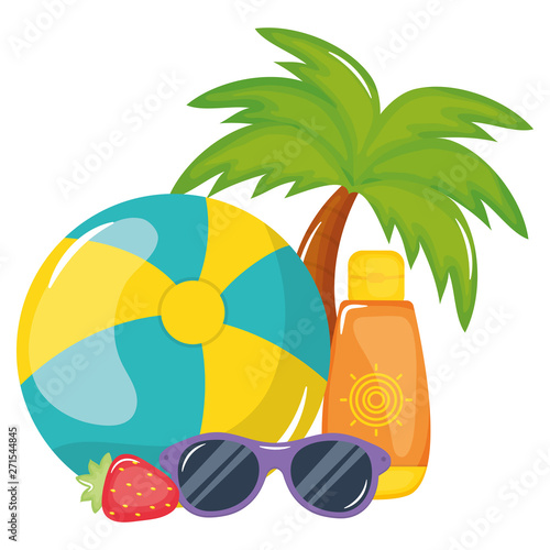 beach balloon with solar blocker and sunglasses