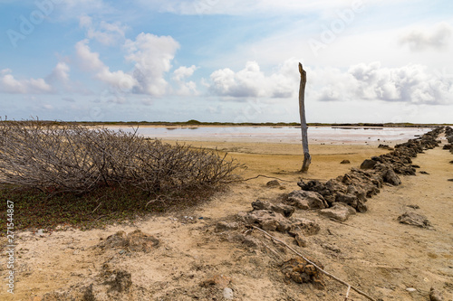 Bonaire, Salzproduktion auf der karibischen Insel, Saline. photo