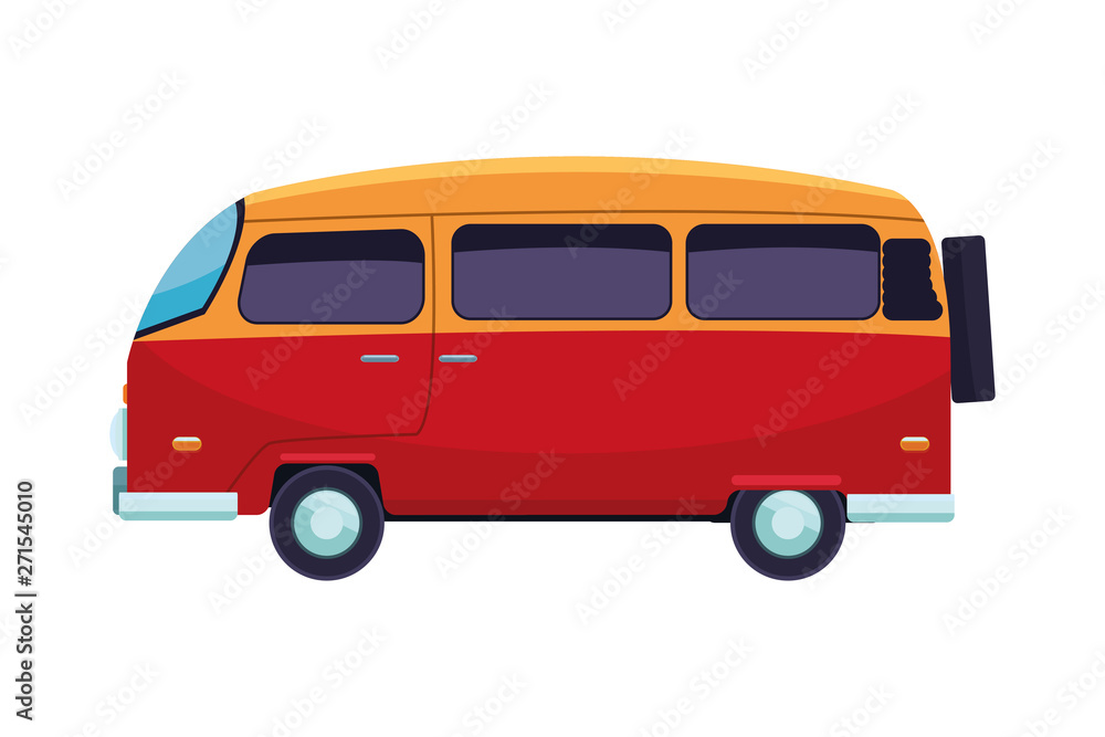 Retro vintage van vehicle cartoon
