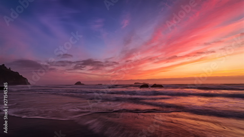 A Dramatic Sunset at the Beach, Color Image