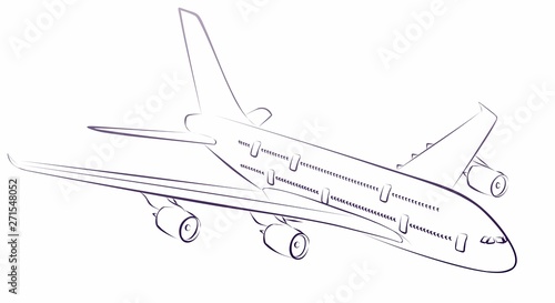 The Sketch of a big passenger airliner.