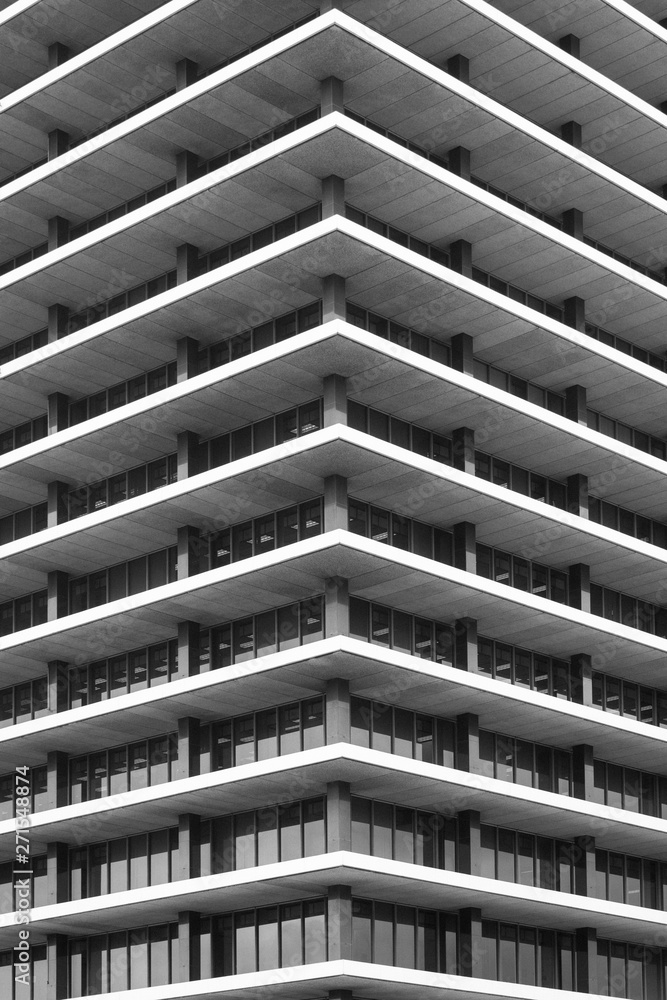 Architectural details of the Los Angeles Department of Water and Power John Ferraro Office Building in downtown Los Angeles, California Architectural details of the Los Angeles Department of Water and Power John Ferraro Office Building in downtown Los Angeles, California