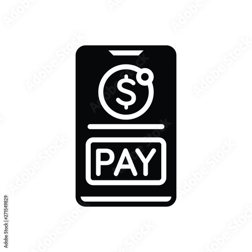 Black solid icon for mobile payment