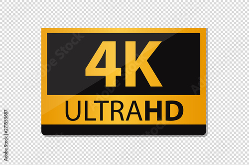 4K UltraHD Sticker Icon - Vector Illustration - Isolated On Transparent Background photo