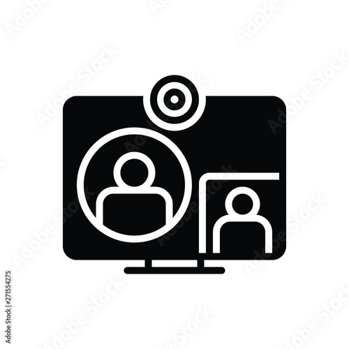 Black solid icon for videocall