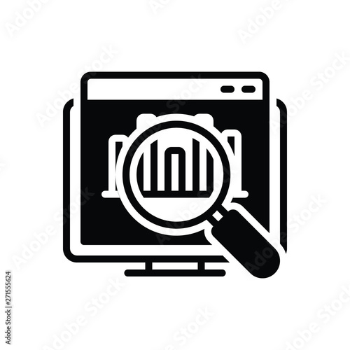 Black solid icon for seo audit