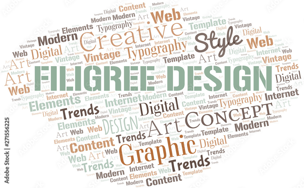 Filigree Design word cloud. Wordcloud made with text only. Filigree Design word cloud. Wordcloud made with text only.