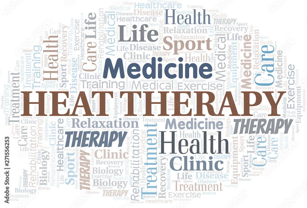 Heat Therapy word cloud. Wordcloud made with text only.
