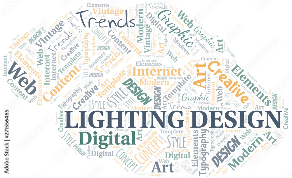 Lighting Design word cloud. Wordcloud made with text only.
