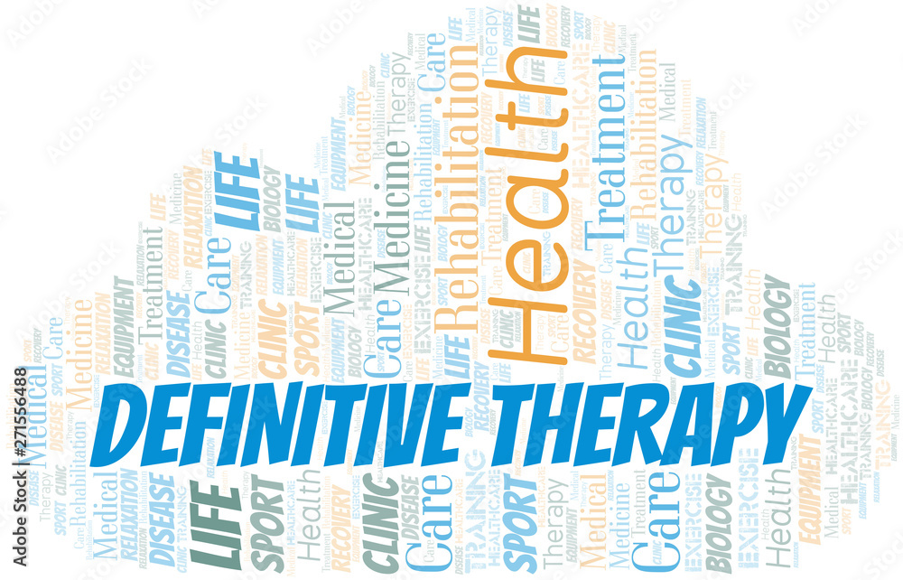 Definitive Therapy word cloud. Wordcloud made with text only.