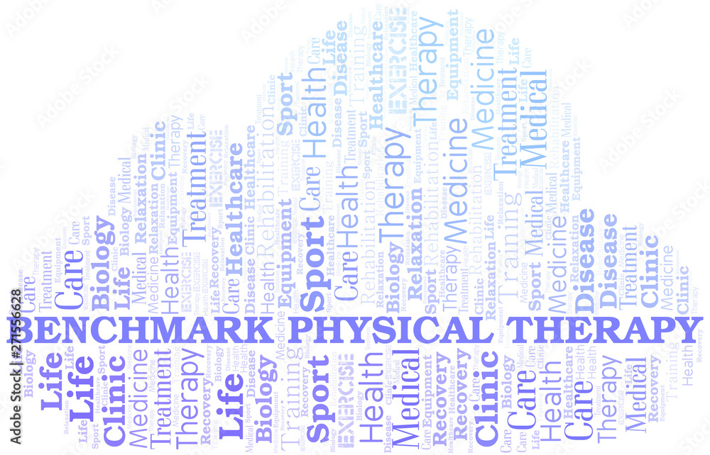 Benchmark Physical Therapy word cloud. Wordcloud made with text only.