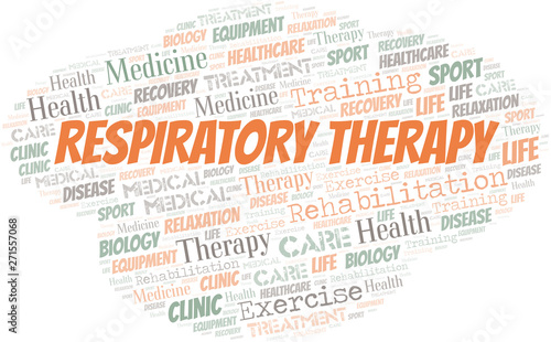 Respiratory Therapy word cloud. Wordcloud made with text only.