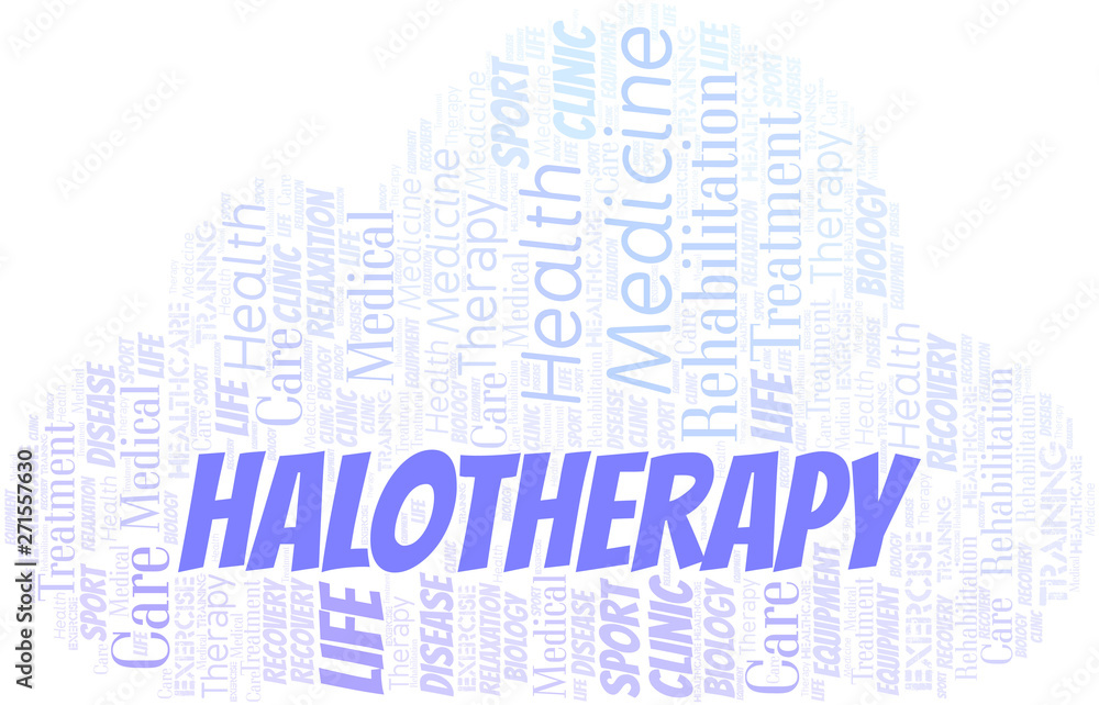 Fototapeta premium Halotherapy word cloud. Wordcloud made with text only.