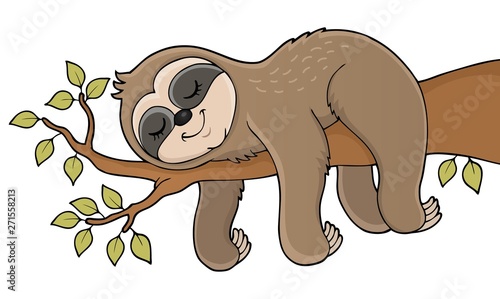 Sleeping sloth theme image 1 photo
