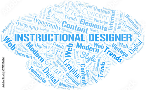Instructional Designer word cloud. Wordcloud made with text only.