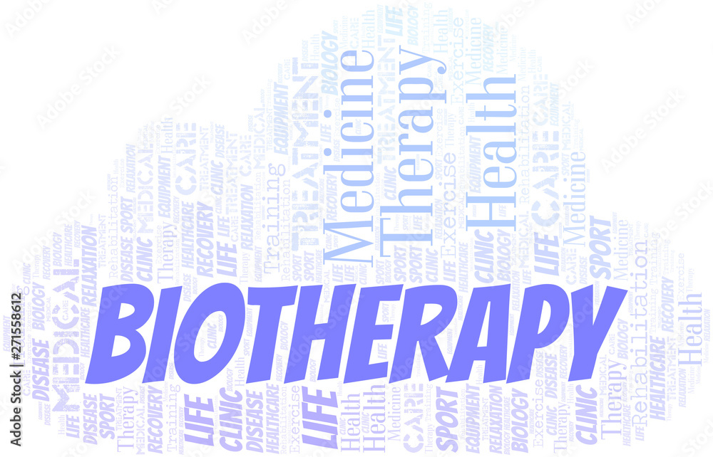 Obraz premium Biotherapy word cloud. Wordcloud made with text only.