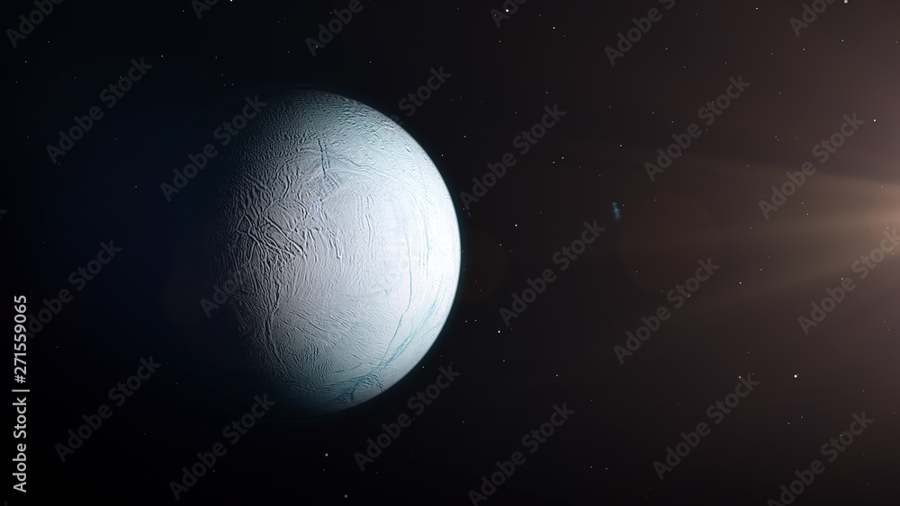 Naklejka premium Mon Enceladus satellite of Saturn