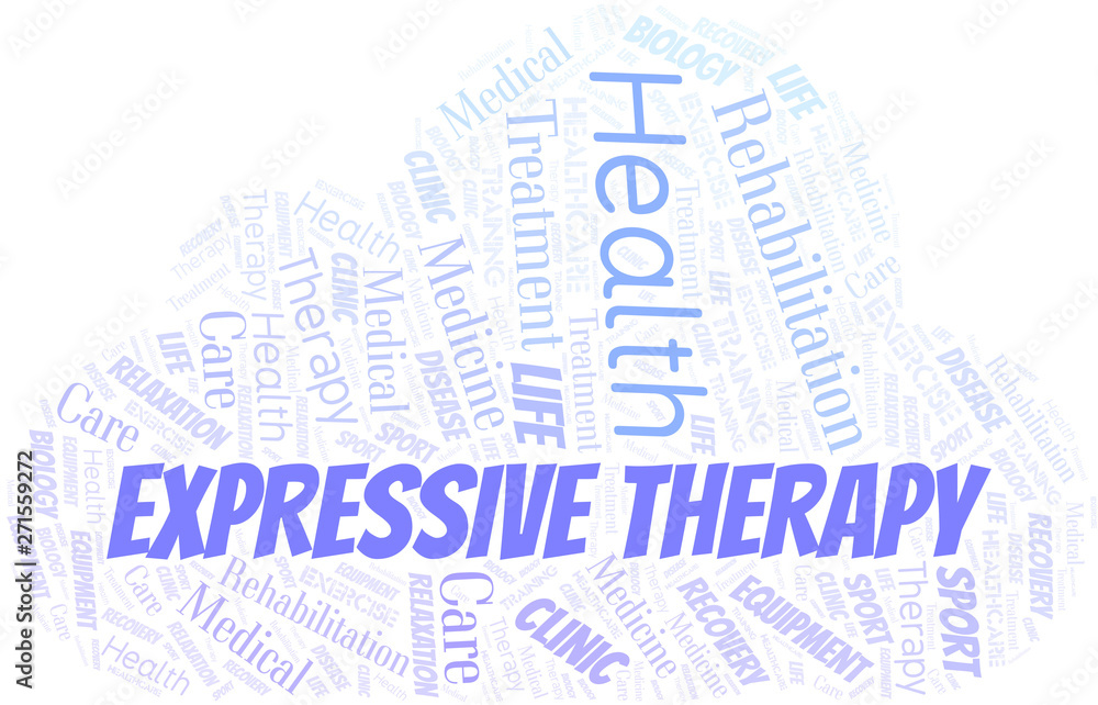 Obraz premium Expressive Therapy word cloud. Wordcloud made with text only.