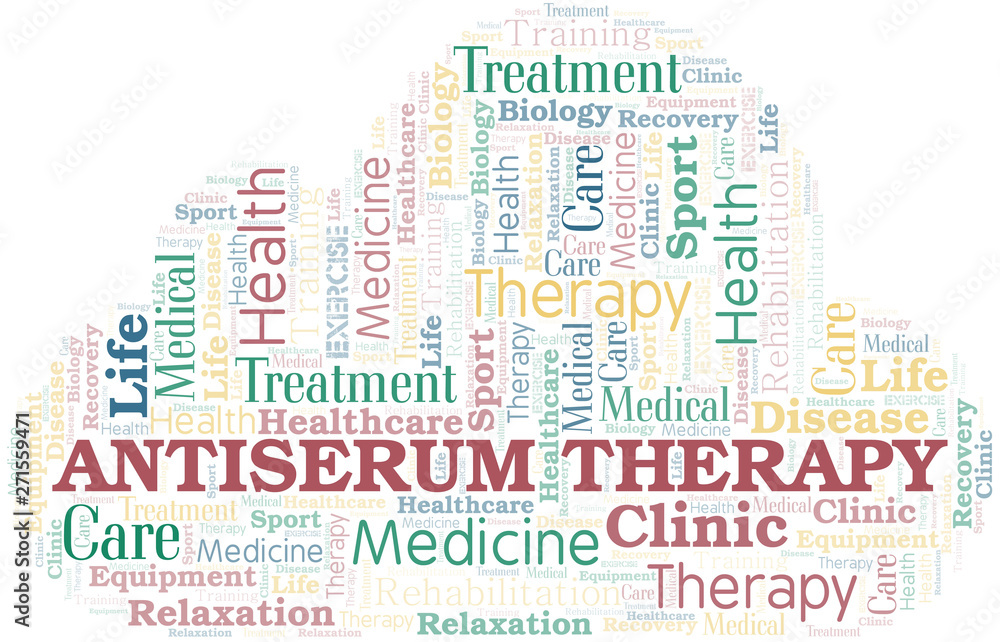 Obraz premium Antiserum Therapy word cloud. Wordcloud made with text only.