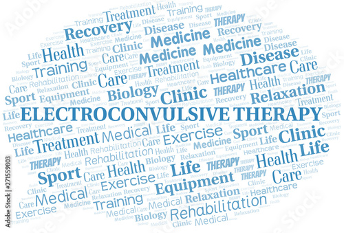 Electroconvulsive Therapy word cloud. Wordcloud made with text only.