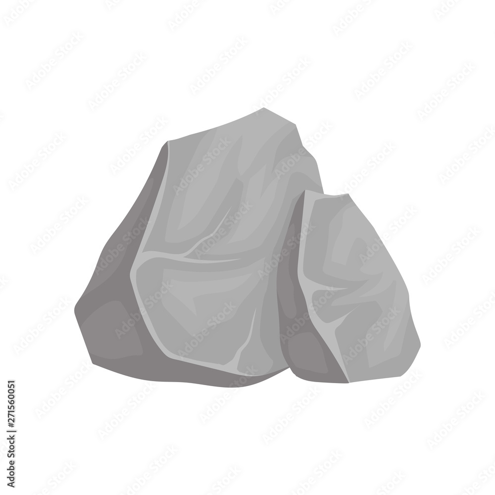 Naklejka premium Two gray stones. Vector illustration on white background.