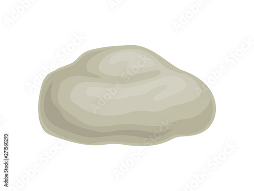 Big gray boulder. Vector illustration on white background.