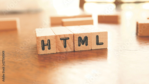 Wooden Text Block of HTML