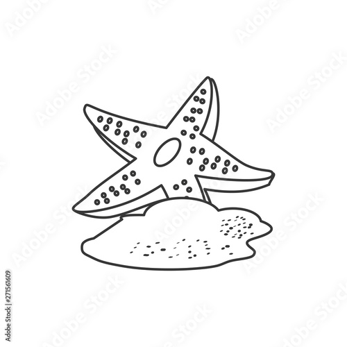 cute starfish animal isolated icon
