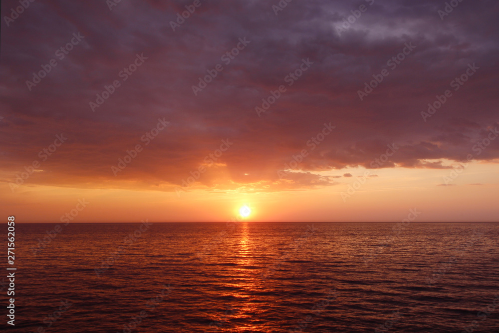 Dramatic sunset over the sea