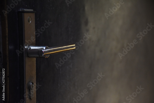door handle on a black background 