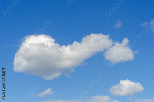 White cloud against blue sky. Background  texture