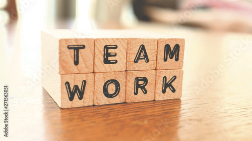 Wooden Text Block of Team work