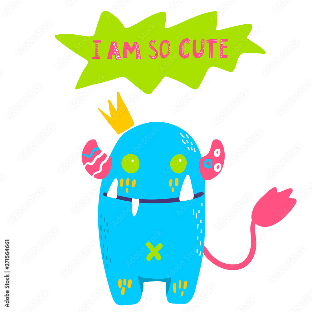 Fototapeta premium Vector isolated cute cartoon monster 
