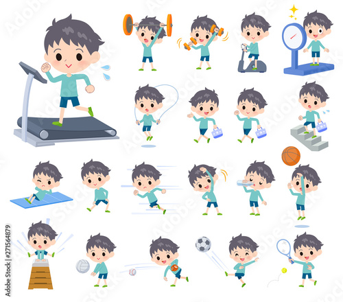 blue clothing boy_exercise